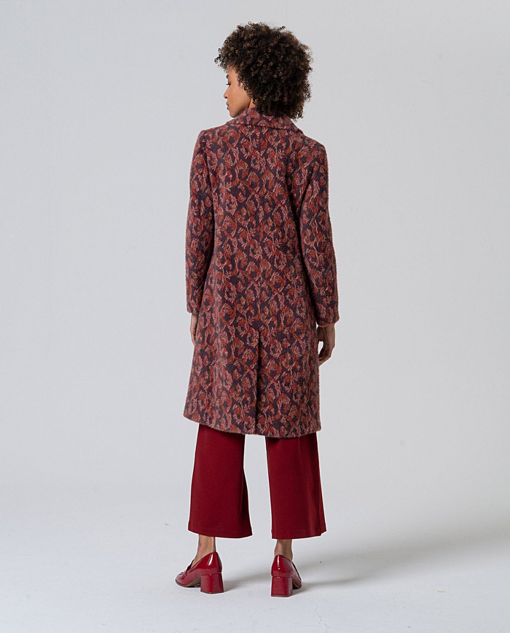 SURKANA - cappotto fantasia - MATTONE