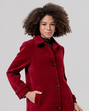 SURKANA - Cappotto lungo in ciniglia con collo a revers - ROSSO INGLESE