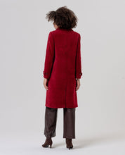 SURKANA - Cappotto lungo in ciniglia con collo a revers - ROSSO INGLESE