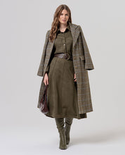 SURKANA - cappotto lungo texture a quadri - KAKI