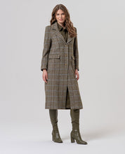 SURKANA - cappotto lungo texture a quadri - KAKI