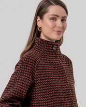 SURKANA - cappotto corto texture pied-de-poule bicolore - ROSSO INGLESE