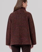 SURKANA - cappotto corto texture pied-de-poule bicolore - ROSSO INGLESE