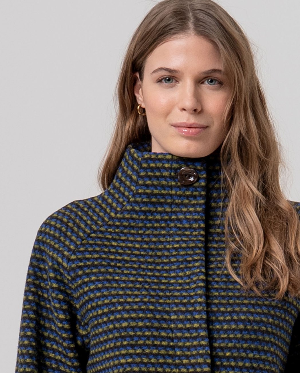 SURKANA - cappotto corto texture pied-de-poule bicolore - VERDE