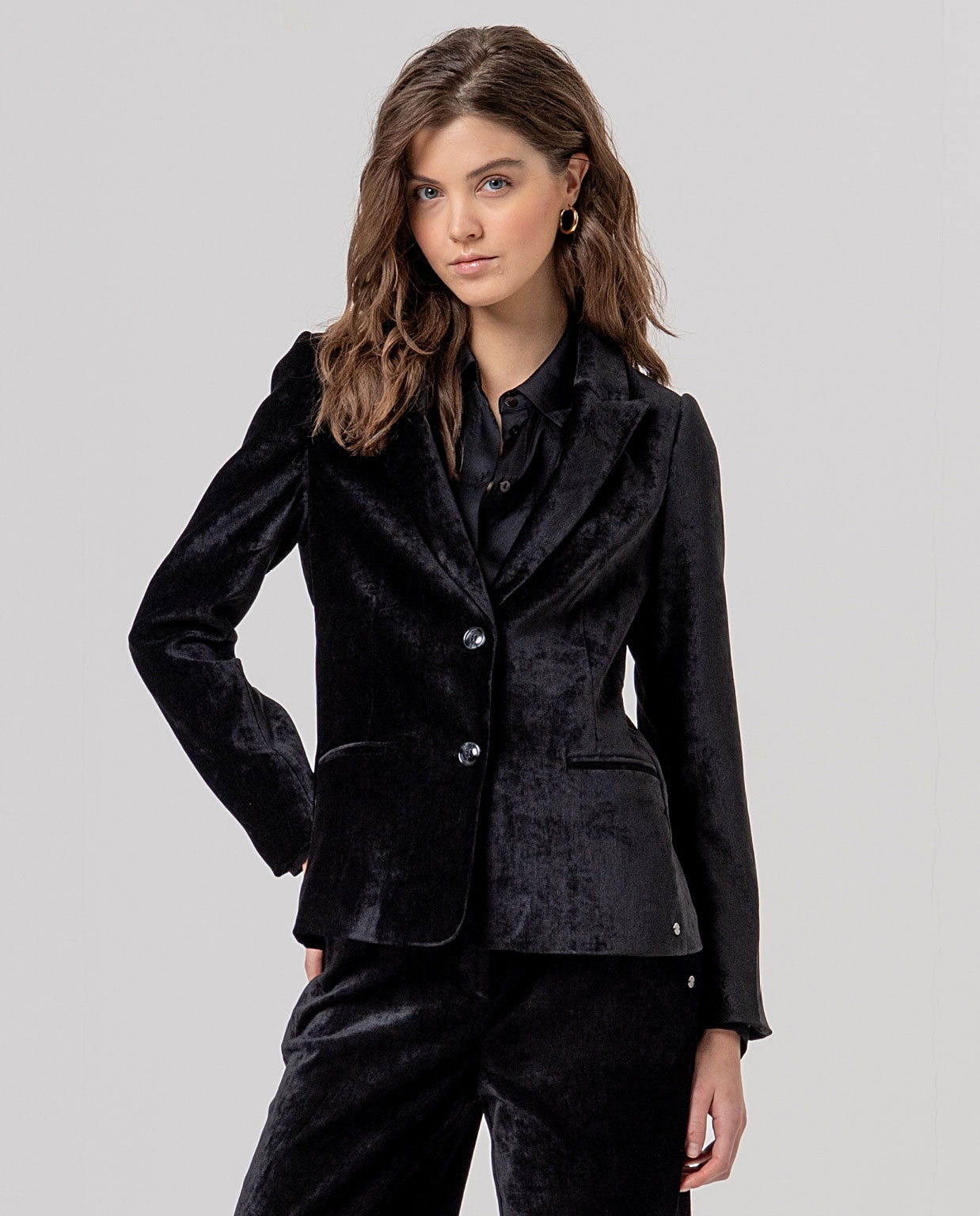 Surkana blazer in velluto nero