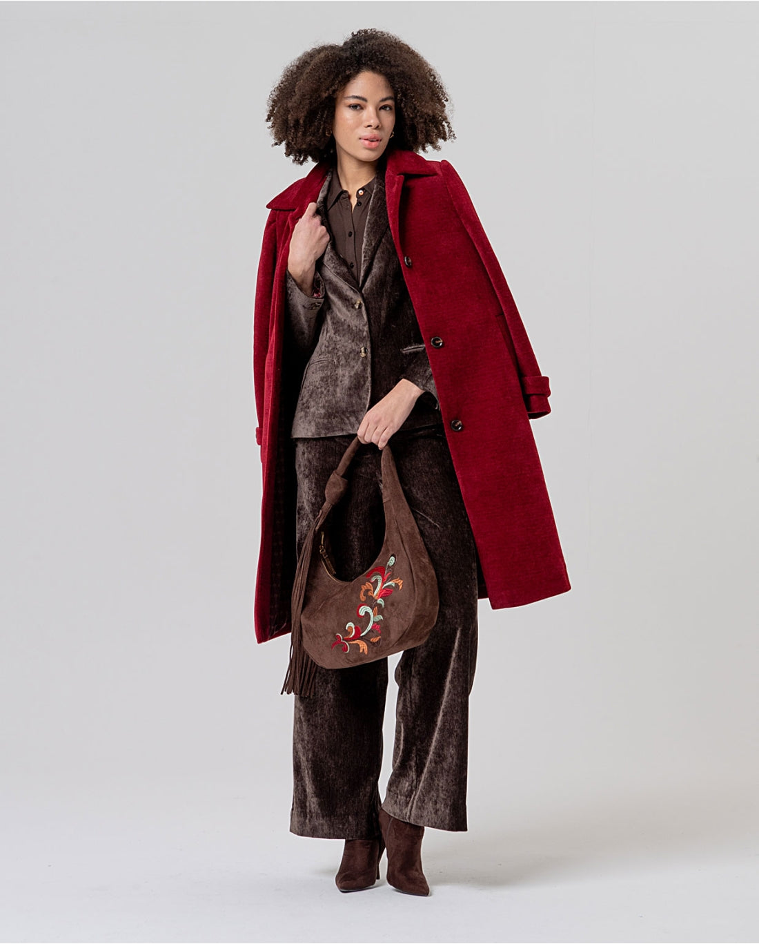 SURKANA - blazer in velluto - CIOCCOLATO
