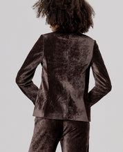 Surkana blazer in velluto cioccolato