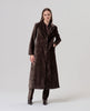 SURKANA - cappotto lungo in velluto con revers - CIOCCOLATO