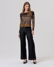 Surkana maglione a righe lurex nero