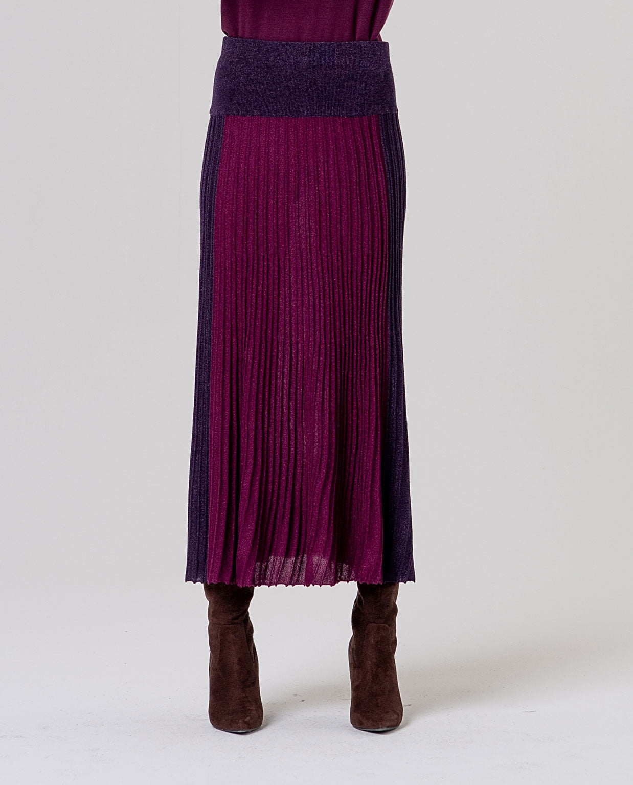 Surkana gonna plissettata lurex bordeaux