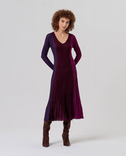 Surkana abito plissettato lurex bordeaux