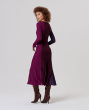 Surkana abito plissettato lurex bordeaux