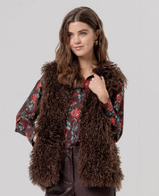 Surkana gilet in pelliccia ecologica cioccolato