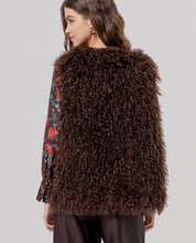 Surkana gilet in pelliccia ecologica cioccolato
