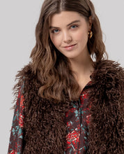 Surkana gilet in pelliccia ecologica cioccolato