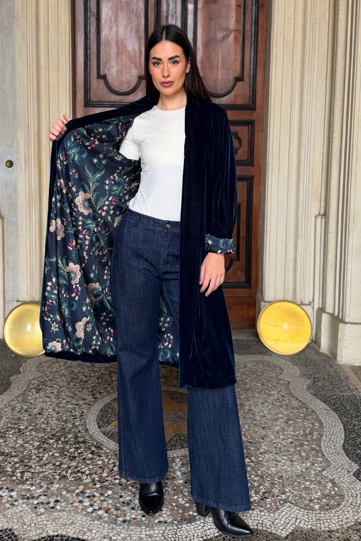 WU-SIDE - kimono velluto - BLUE