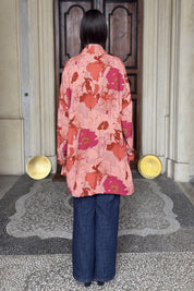 FLOW - kimono samira viscosa fantasia - CORAL PINK