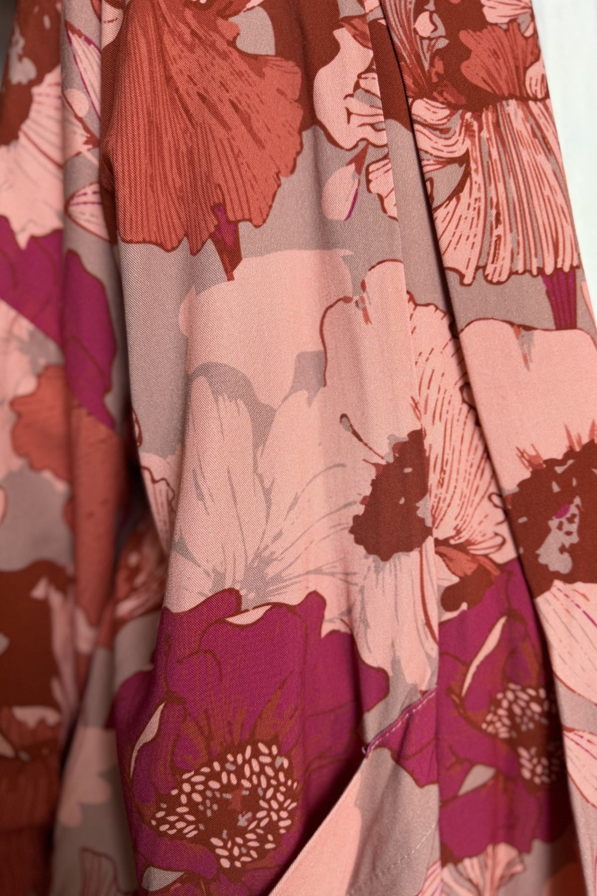 FLOW - kimono samira viscosa fantasia - CORAL PINK