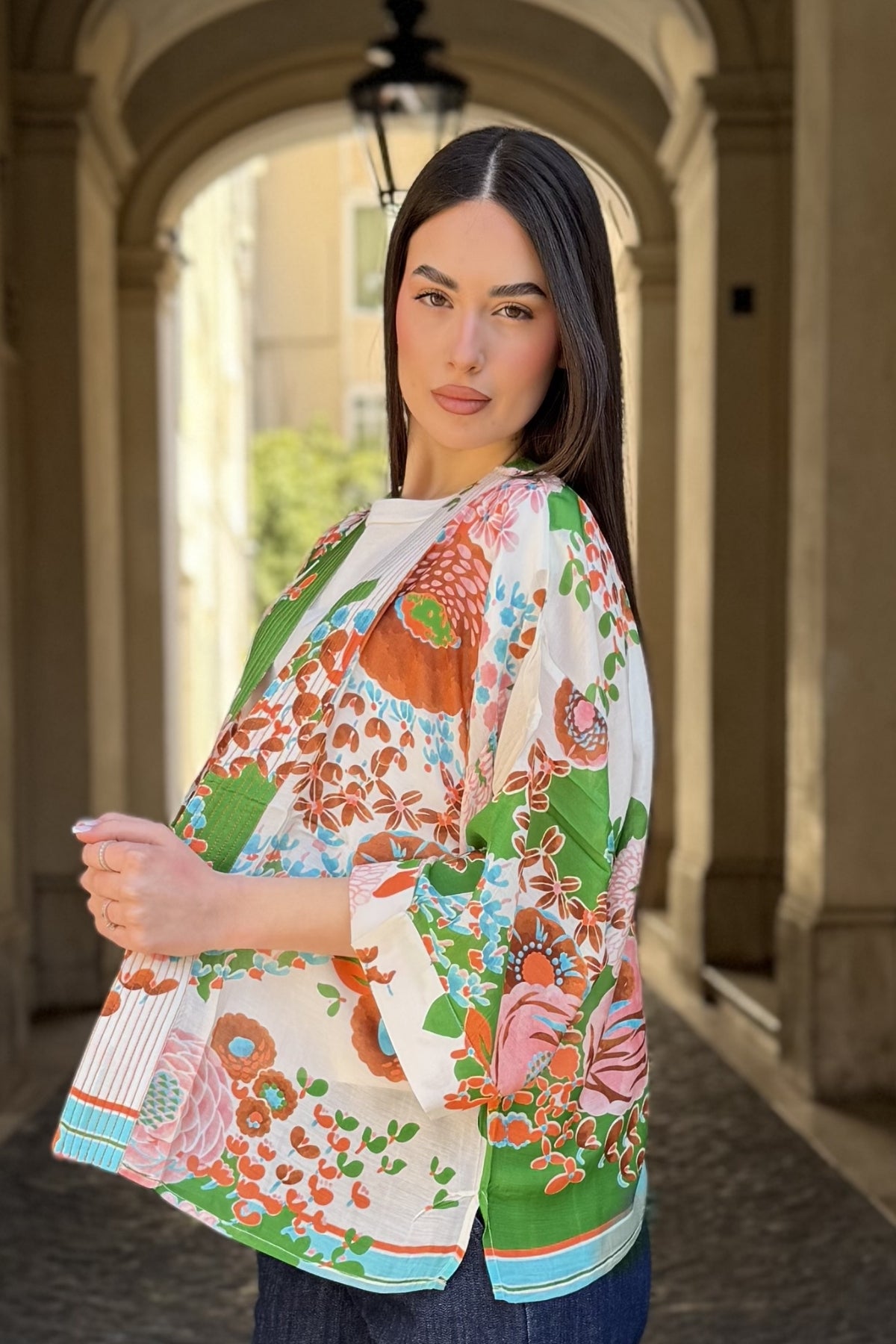 one-hundred-stars-1 - giacca kimono - KITSCH BOUQUET GREEN