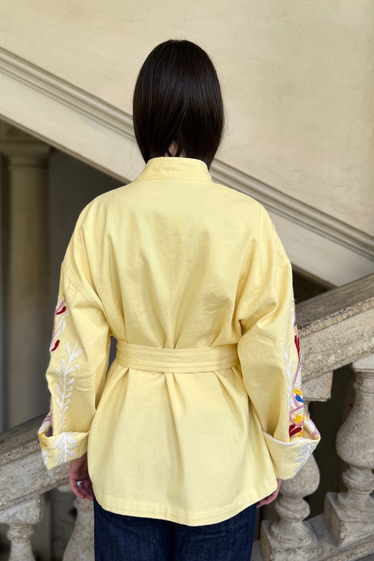 MOCHY - giacca ricamo mochy - GIALLO
