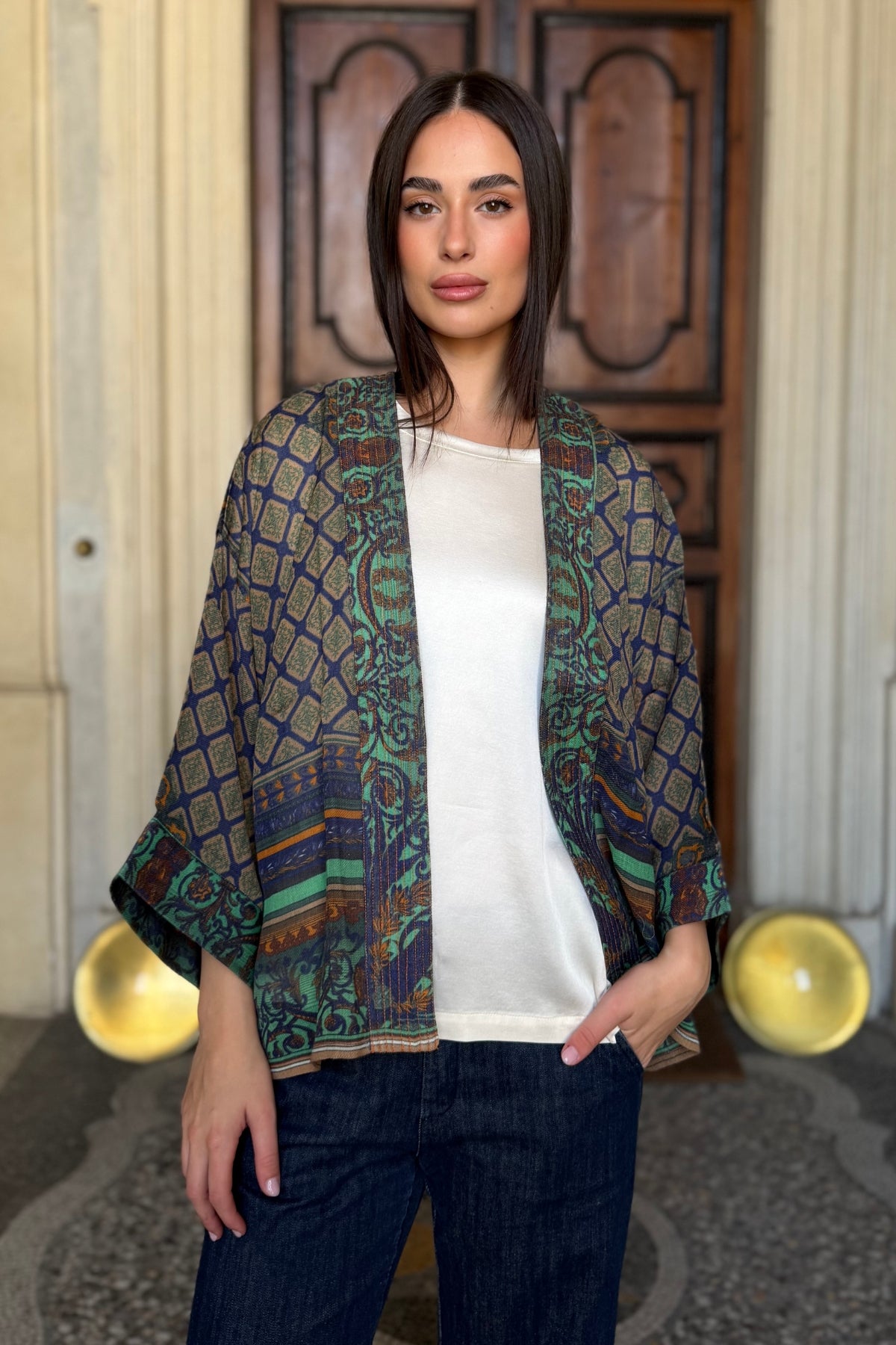 one-hundred-stars-1 - giacca kimono wool - AMULET EMERALD