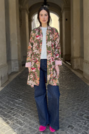 FLOW - kimono samira viscosa fantasia - GREEN FLOWER