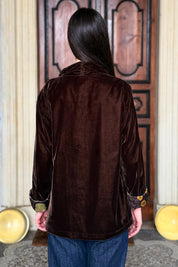 WU-SIDE - giacca kimono velluto - CARAMELLO