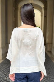 ARTEFILIA-MILANO - blusa marea scollo v - BURRO