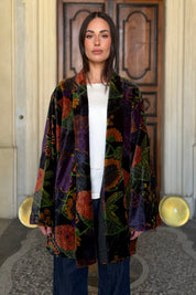 ARTEFILIA-MILANO - kimono velluto jia - GARDEN BLACK