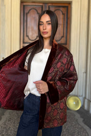 WU-SIDE - giacca kimono seta viscosa - BORDEAUX