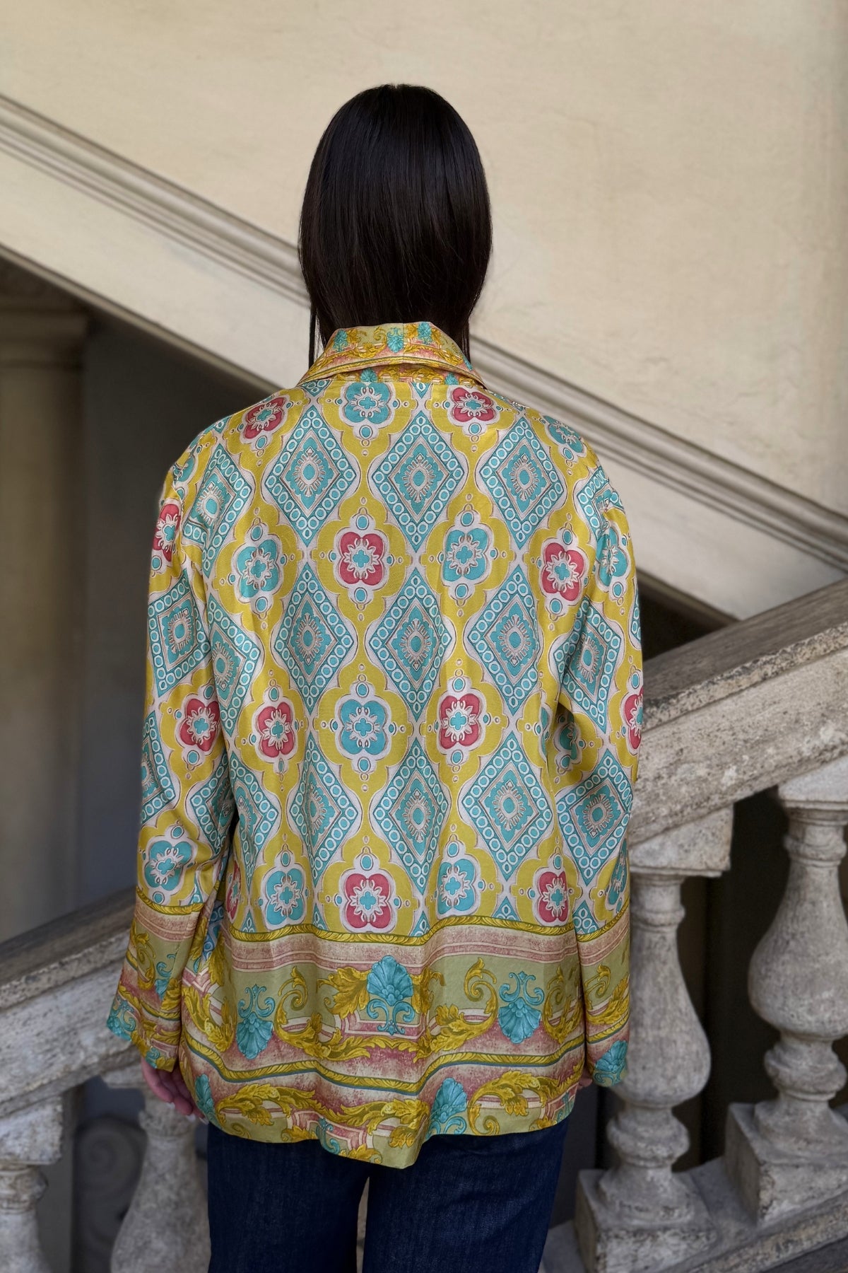 WU-SIDE - giacca kimono viscosa - GIALLO