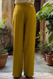 WU-SIDE - pantalone palazzo - SENAPE