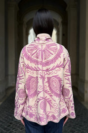 ARTEFILIA-MILANO - giacca uma cotone ricamato - DESERT PINK