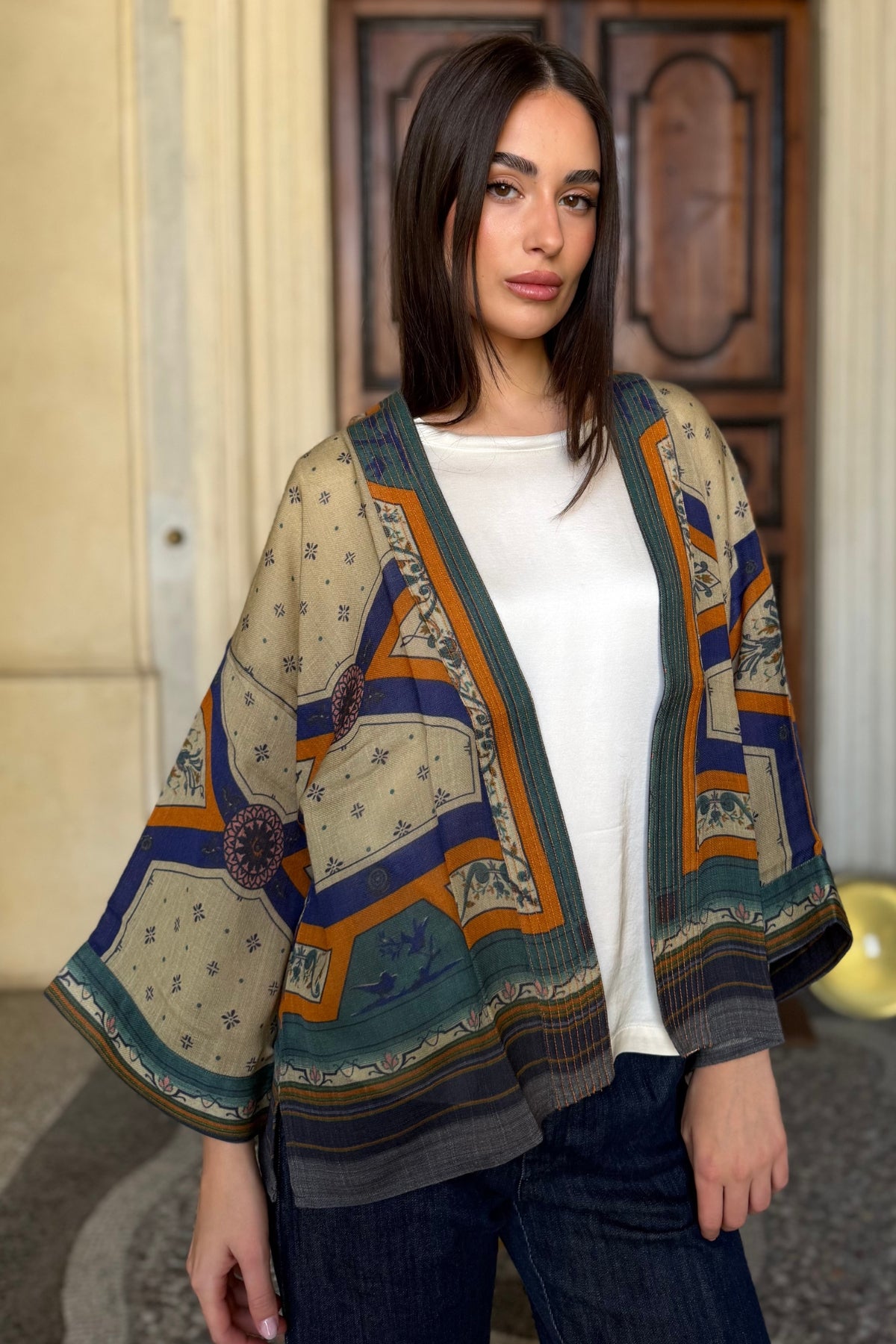 one-hundred-stars-1 - giacca kimono wool - FLEUR DE LYS SAND