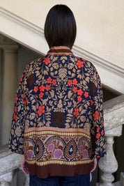 WU-SIDE - giacca kimono viscosa - BLUE ORANGE