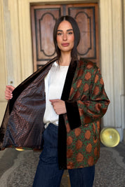 WU-SIDE - giacca kimono seta viscosa - RUGGINE