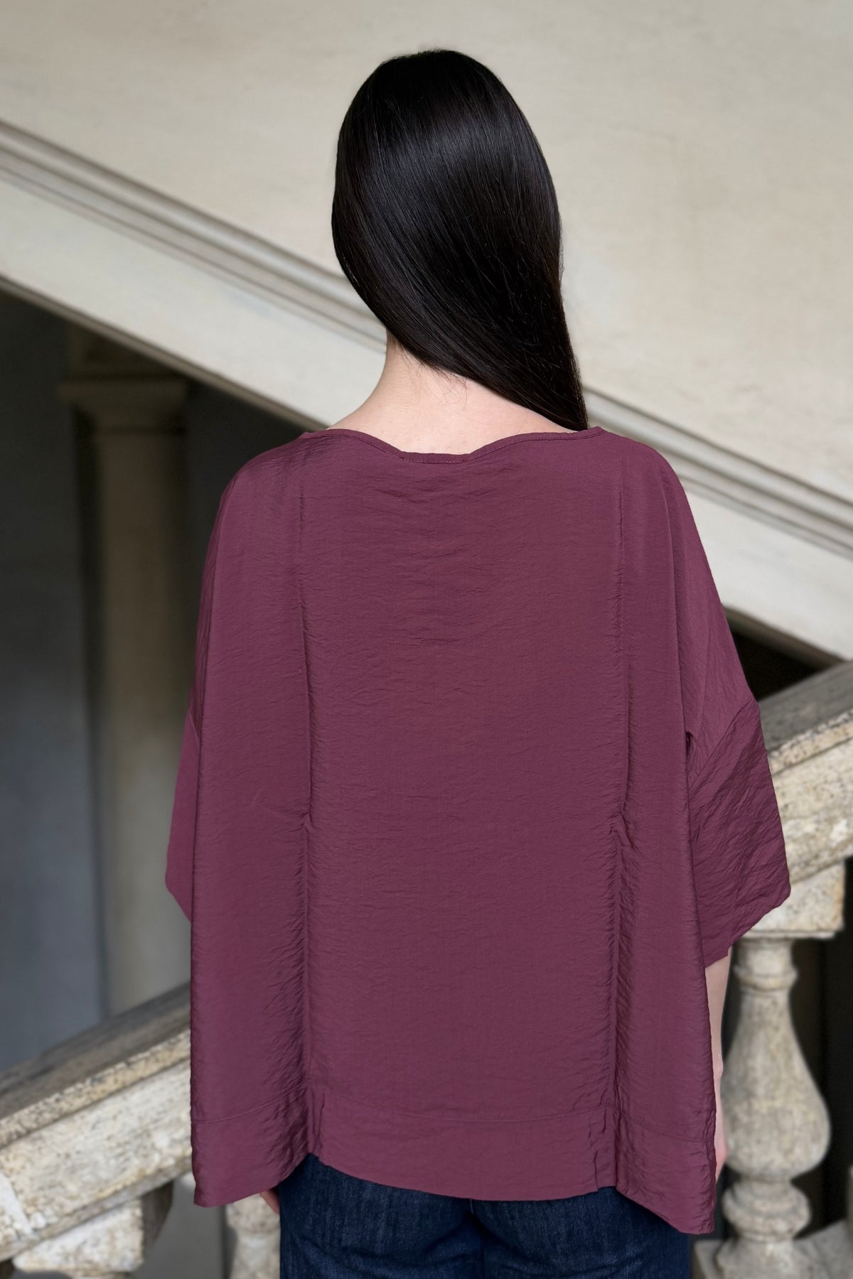 ARTEFILIA-MILANO - blusa marea scollo v - BOLGHERI