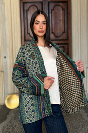 one-hundred-stars-1 - giacca kimono velluto - AMULET EMERALD