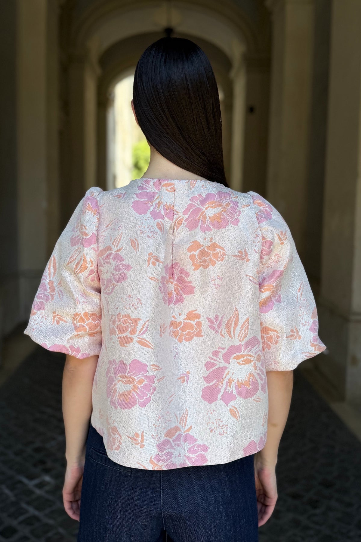 FLOW - giacca jacquard - ROSA