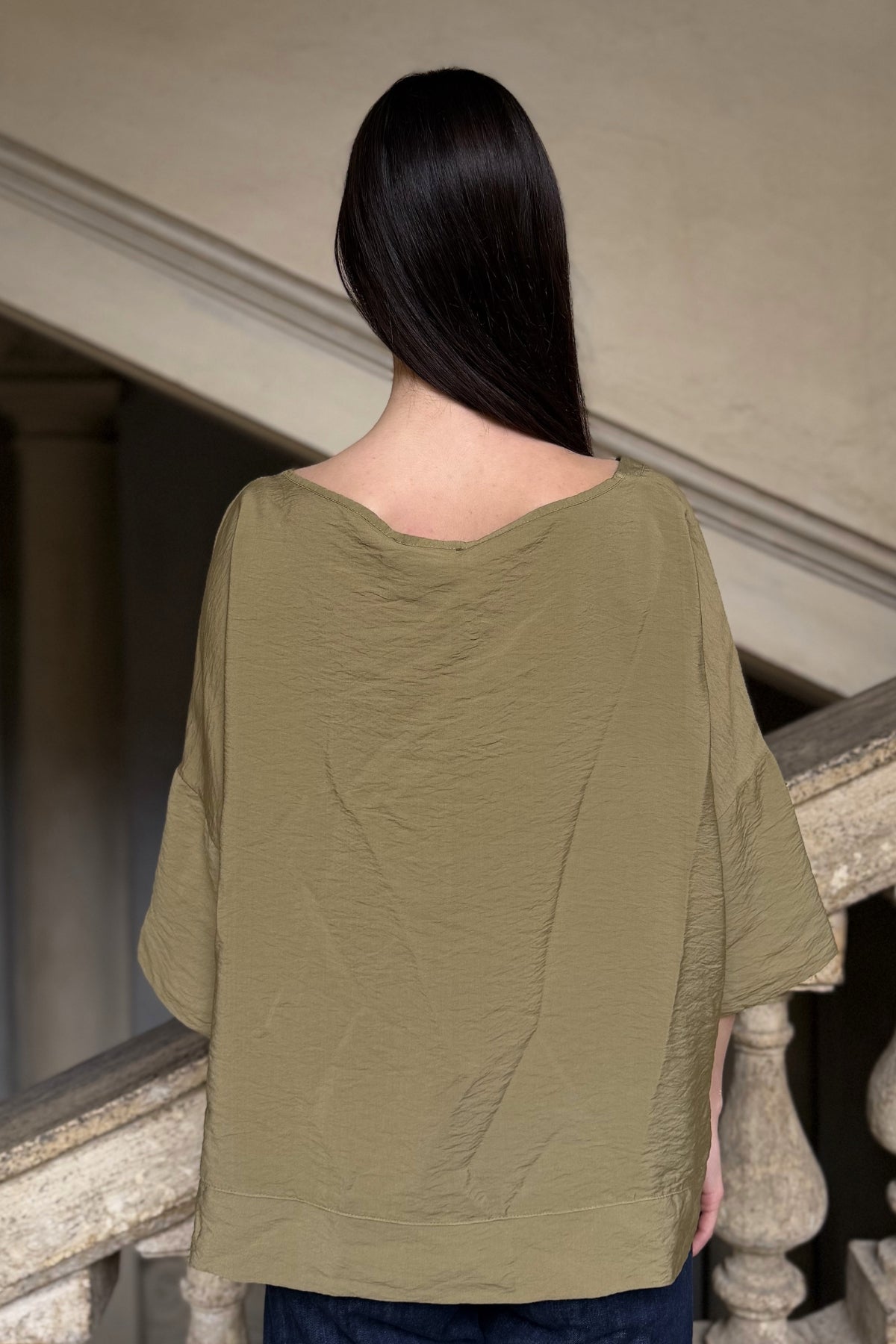 ARTEFILIA-MILANO - blusa marea scollo v - EGITTO