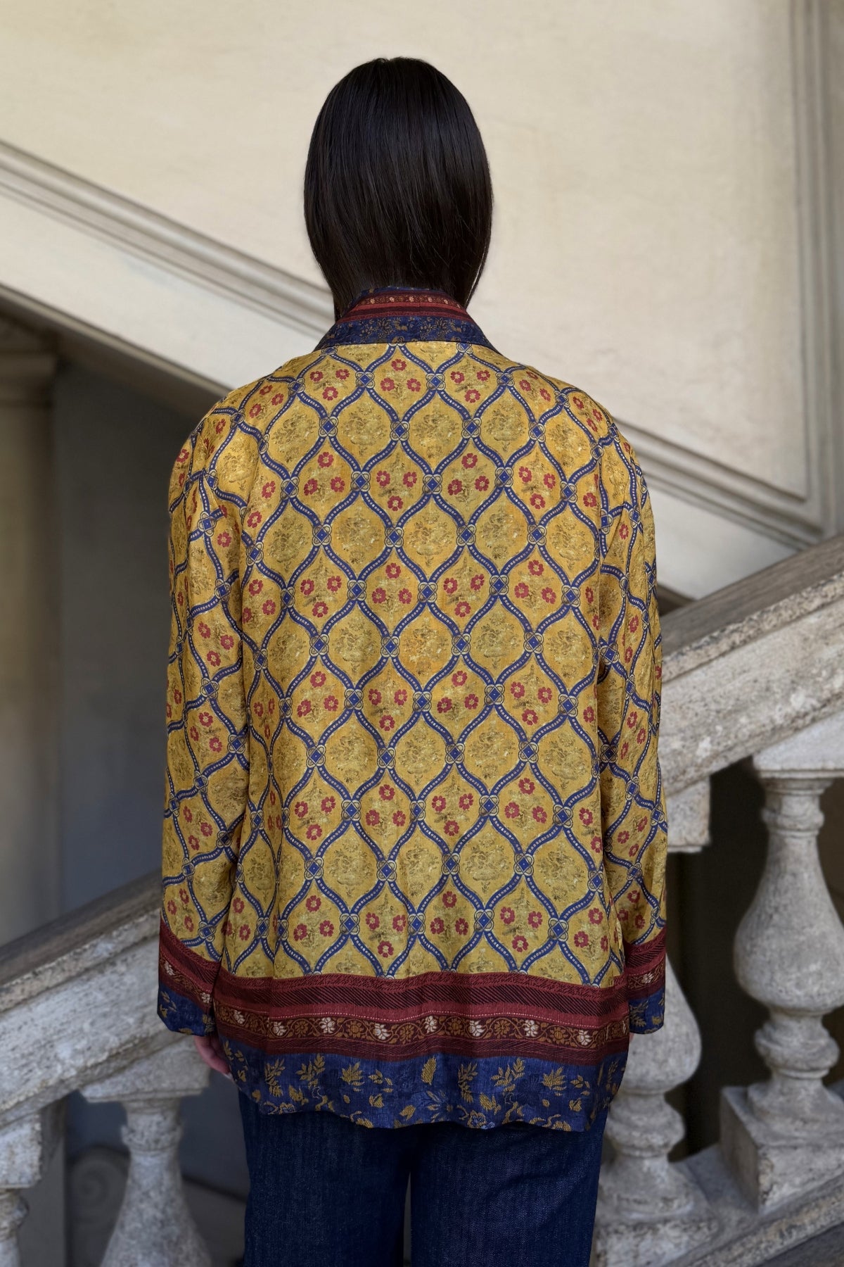 WU-SIDE - giacca kimono viscosa - GIALLO