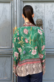 WU-SIDE - giacca kimono viscosa sfoderata - SMERALDO