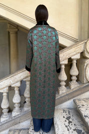 WU-SIDE - kimono seta viscosa - GRIGIO VERDE