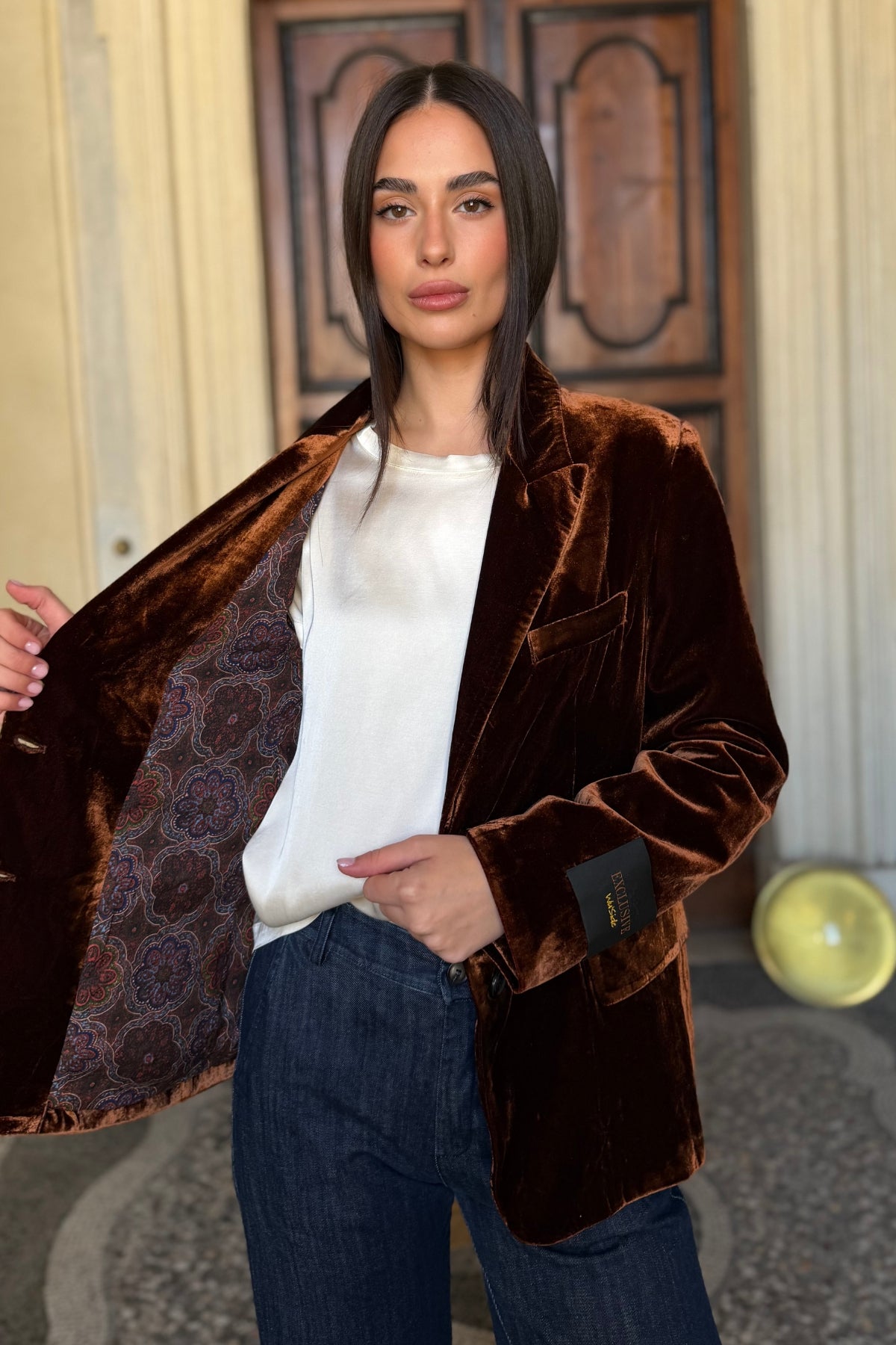WU-SIDE - giacca blazer viscosa - RUGGINE