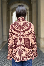 ARTEFILIA-MILANO - giacca uma cotone ricamato - NUDE CACAO