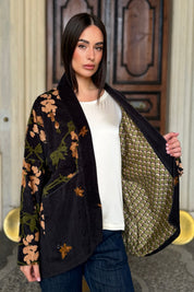 one-hundred-stars-1 - giacca kimono velluto - WISTERIA BLACK