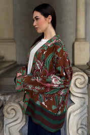 WU-SIDE - giacca kimono viscosa - CAFFE