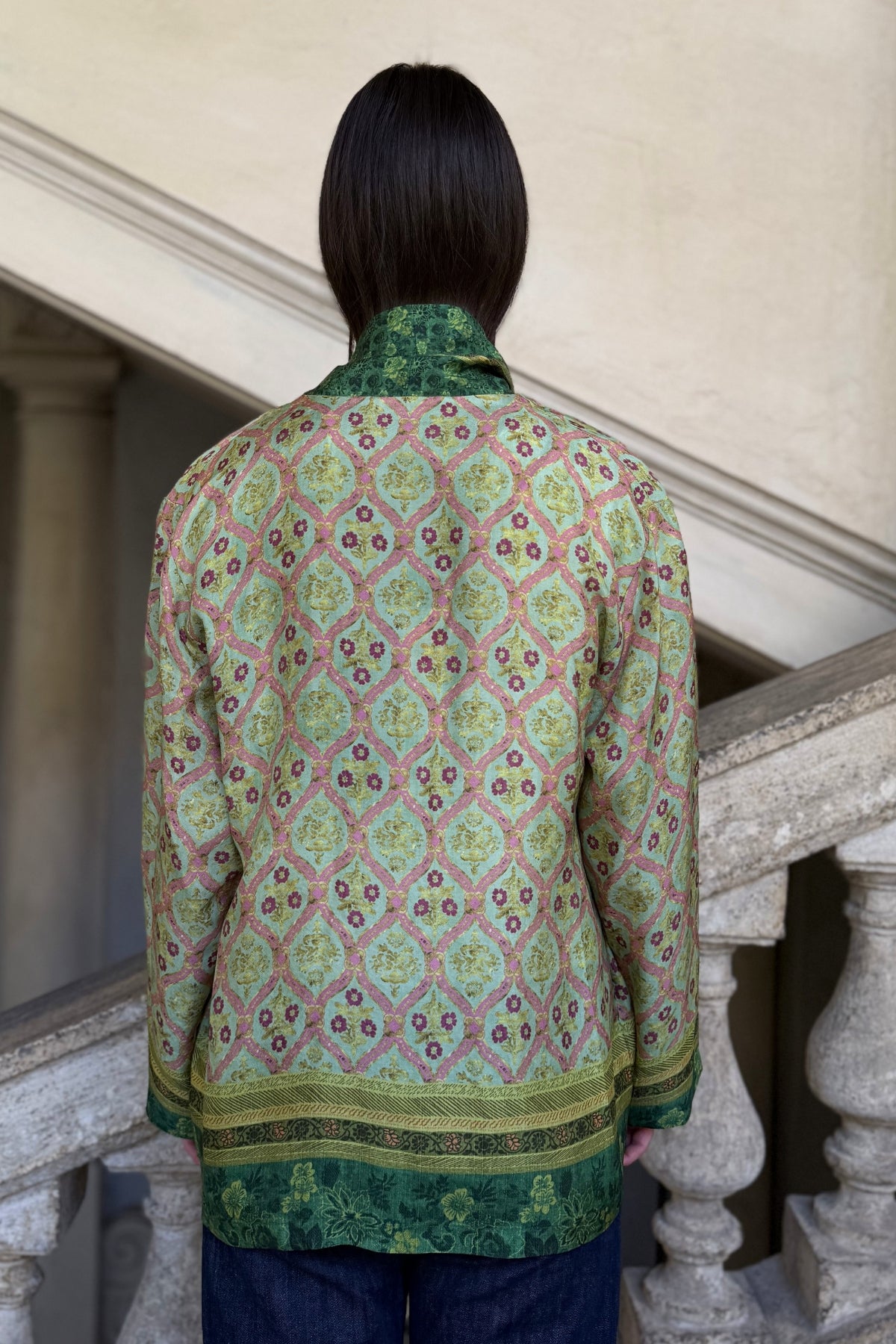 WU-SIDE - giacca kimono viscosa - VERDE