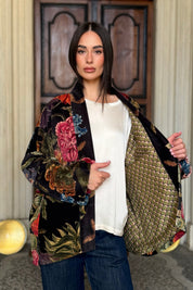 one-hundred-stars-1 - giacca kimono velluto - PRIMULA BLACK