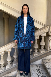 FLOW - kimono velluto paris - blue azzurro